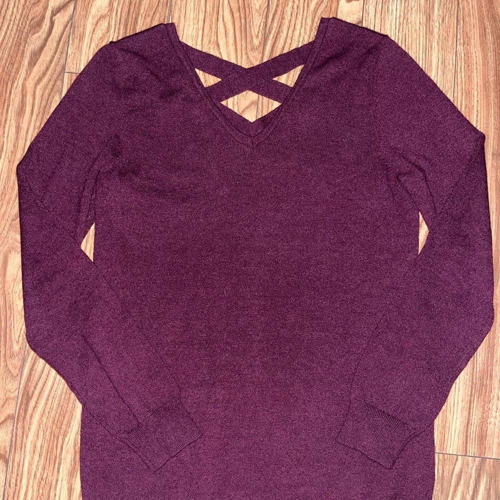 Burgundy Crossback Sweater